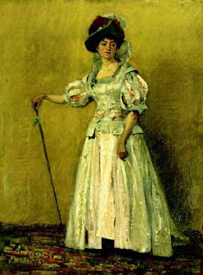 Ion Andreescu Portret de femeie in costum de epoca Germany oil painting art